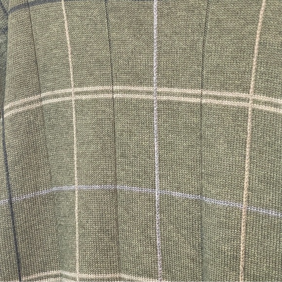 Oscar De La Renta Crew Neck Long Sleeve Sweater Men’s Size M Green Pattern Plaid - Picture 3 of 6